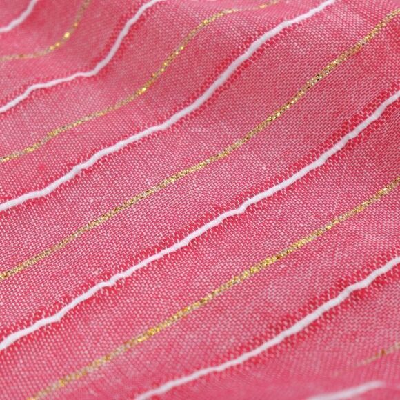 LemLem Scarf Wrap Womens Pink-Metallic Striped Gauzy Shawl Woven Boho Lagenlook - Picture 10 of 12
